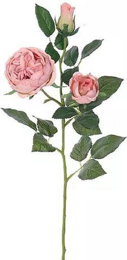 Engelse Roos Tak Oud Roze 64 cm kunstplant