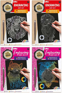 Engraving Art Set - Grafix - Premium - Set van 4 - Krasfolie
