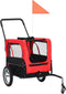 vidaXL - Huisdierenfietskar - en - joggingbuggy - 2-in-1 - rood - en - zwart