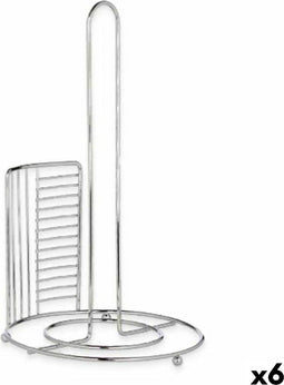 Houder voor keukenpapier Zilverkleurig Metaal 18,5 x 31,5 x 18,5 cm (6 Stuks)