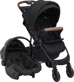 vidaXL - Kinderwagen - 3-in-1 - staal - antracietkleurig