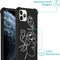 iMoshion iPhone 11 Pro - Hoesje met Koord - Verstelbaar Koord - Wit / Zwart / Woman Flower Black