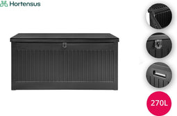 Hortensus - Opbergkoffer 270 L - Met deksel en clipsluiting - Wit