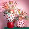 Mica Decorations Hearts Vaas - Keramiek - Speels hartjesdesign - Roze met rood