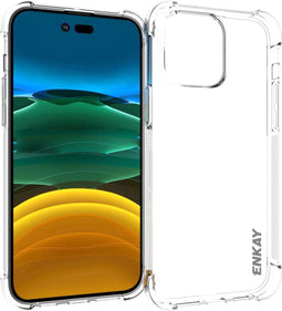ENKAY Hoesje - Geschikt voor iPhone 14 Pro Max Hoesje - ENKAY TPU Back Cover met AirBag Corners - Transparant