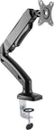 Enkel Monitor arm met gasveer | Monitor beugel voor 1 schermen 13-27 inch | VESA 75x75 - 100x100 | Draai- kantel- en zwenkbaar | Incl. USB en audio poorten | Ewent EW1515 | Zwart