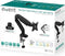 Enkel Monitor arm met gasveer | Monitor beugel voor 1 schermen 13-27 inch | VESA 75x75 - 100x100 | Draai- kantel- en zwenkbaar | Incl. USB en audio poorten | Ewent EW1515 | Zwart