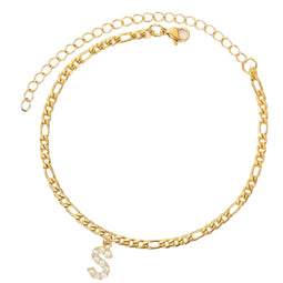 Enkelbandje - Enkelbandjes Dames - Enkelbandje Goud - Initials - Goudkleurig - Letter S