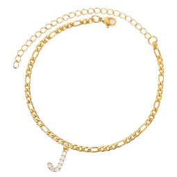 Enkelbandje - Enkelbandjes Dames - Enkelbandje Goud - Initials - Goudkleurig RVS - Letter J