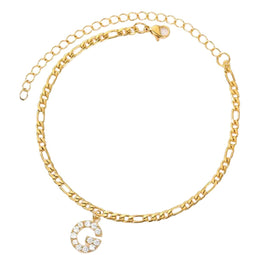 Enkelbandje - Enkelbandjes Dames - Enkelbandje Goud - Initials - Goudkleurig RVS - Letter G