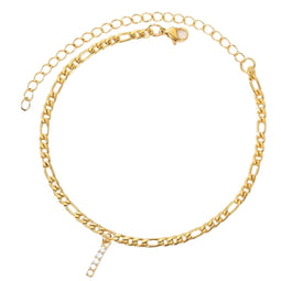 Enkelbandje - Enkelbandjes Dames - Enkelbandje Goud - Initials - Goudkleurig - Letter I