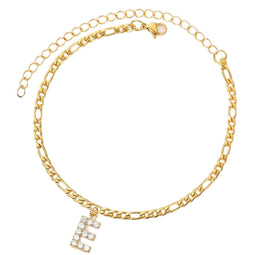 Enkelbandje - Enkelbandjes Dames - Enkelbandje Goud - Initials - Goudkleurig - Letter E