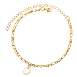 Enkelbandje - Enkelbandjes Dames - Enkelbandje Goud - Initials - Goudkleurig - Letter O