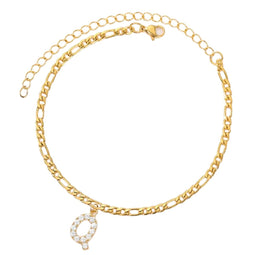 Enkelbandje - Enkelbandjes Dames - Enkelbandje Goud - Initials - Goudkleurig - Letter Q