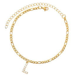Enkelbandje - Enkelbandjes Dames - Enkelbandje Goud - Initials - Goudkleurig RVS - Letter L