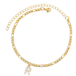 Enkelbandje - Enkelbandjes Dames - Enkelbandje Goud - Initials - Goudkleurig - Letter R