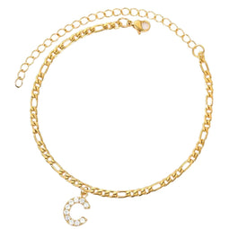 Enkelbandje - Enkelbandjes Dames - Enkelbandje Goud - Initials - Goudkleurig - Letter C