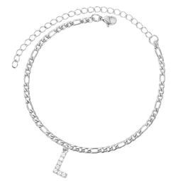 Enkelbandje - Enkelbandjes Dames - Enkelbandje Zilver - Initials - Zilverkleurig RVS - Letter L