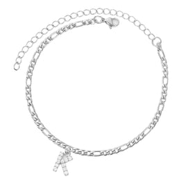 Enkelbandje - Enkelbandjes Dames - Enkelbandje Zilver - Initials - Zilverkleurig - Letter K