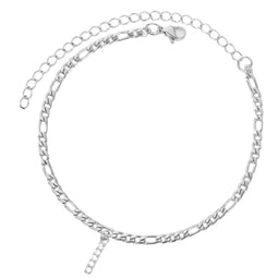Enkelbandje - Enkelbandjes Dames - Enkelbandje Zilver - Initials - Zilverkleurig - Letter I