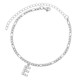 Enkelbandje - Enkelbandjes Dames - Enkelbandje Zilver - Initials - Zilverkleurig RVS - Letter E