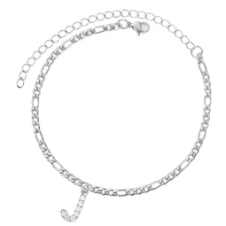 Enkelbandje - Enkelbandjes Dames - Enkelbandje Zilver - Initials - Zilverkleurig - Letter J