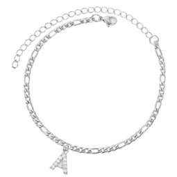 Enkelbandje - Enkelbandjes Dames - Enkelbandje Zilver - Initials - Zilverkleurig - Letter A