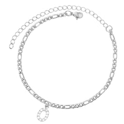 Enkelbandje - Enkelbandjes Dames - Enkelbandje Zilver - Initials - Zilverkleurig - Letter O