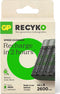 GP ReCyko M451 - Snellader voor 4 AA/AAA batterijen - Inclusief 4 oplaadbare AA-batterijen (2600 mAh)