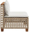 vidaXL - Tuinbank - zonder - armleuning - met - kussens - poly - rattan - beige