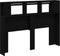 vidaXL - LED - Hoofdbord - Zwart - Eiken - 140x18,5x40 - cm - Bewerkt - Hout