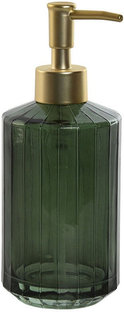 Zeepdispenser Home ESPRIT Groen Gouden Aluminium Kristal ABS 8 x 8 x 19,5 cm