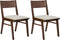 ENOLA - Eetkamerstoel set van 2 - Beige - Donker hout/Stof