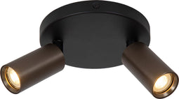 Lucide RITMO - Plafondspot - Ø 15 cm - 2xGU10 - Koffie