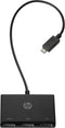 HP USB-C - USB-A hub - 1x USB 2.0 2x USB 3.2 (Gen1 5Gb/s) - Zwart