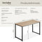 tectake® Flint - Bureau - Houten bureaublad - Industrieel design - Zwart metalen frame - Afmetingen 120 x 59 x 76,5 cm