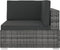 vidaXL - Hoekbank - 1 - st - met - kussens - poly - rattan - bruin