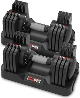 EnterSports - 2 Pack - Verstelbare Dumbbells - 2 tot 18 kg - Snel Verstelbaar
