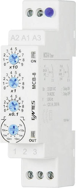 ENTES 101584 MCB-8 Tijdrelais Multifunctioneel 24 V/DC, 24 V/AC, 230 V/AC 1 stuk(s) Tijdsduur: 0.1 s - 30 h 1x wisselco
