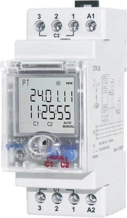 ENTES DTR-20 Schakelklok voor DIN-rails 230 V/AC 2x wisselcontact 16 A 250 V/AC Astronomisch