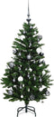 vidaXL - Kunstkerstboom - met - scharnieren - 150 - LED's - en - kerstballen - 150 - cm