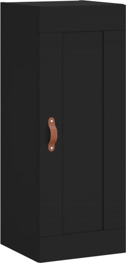 vidaXL - Wandkast - 34,5x34x90 - cm - bewerkt - hout - zwart