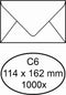 Envelop bank C6 114x162mm gegomd wit