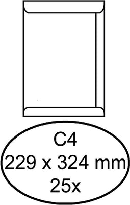 Envelop Hermes akte C4 229x324mm wit 25stuks