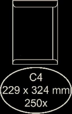 Envelop Hermes akte C4 229x324mm zelfklevend wit 250stuk