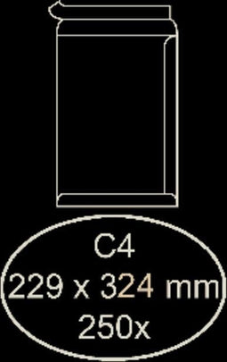 Envelop Hermes akte C4 229x324mm zelfklevend wit 250stuks