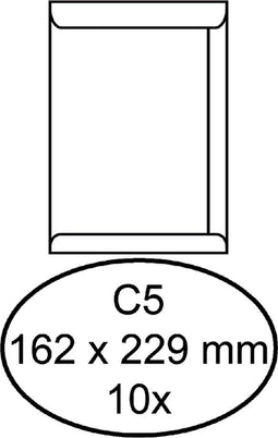 Envelop Hermes akte C5 162x229mm zelfklevend wit 10stuks