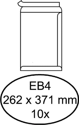 Envelop Hermes akte EB4 262x371mm zelfklevend wit 10stuks