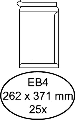 Envelop Hermes akte EB4 262x371mm zelfklevend wit 25stuks