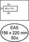 Envelop Hermes EA5 156x220mm venster 4x11links zelfkl 50stuk